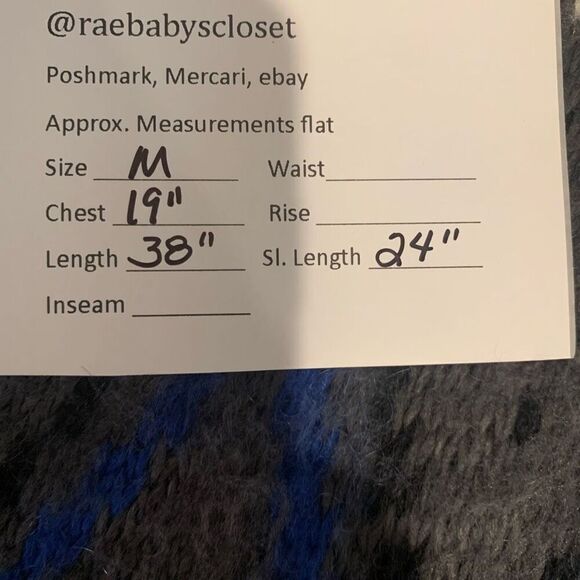 Free People Frosted Fair Isle Mohair Long Cardigan Shacket Sweater Size M - Picture 12 of 12